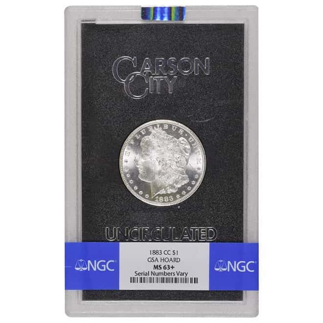 1883-CC Morgan Silver Dollar NGC MS 63+ (GSA)