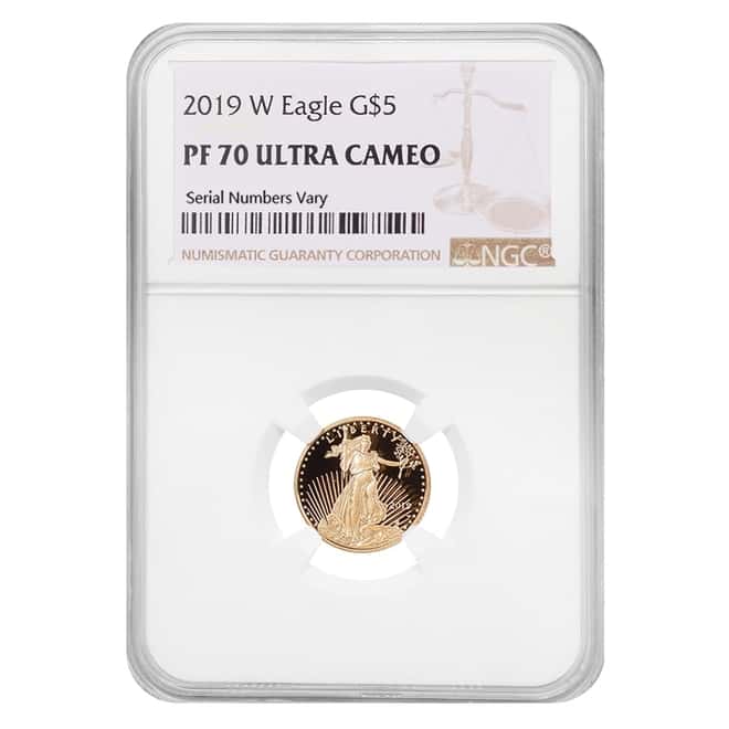 2019 W 1/10 oz $5 Proof Gold American Eagle NGC PF 70 UCAM