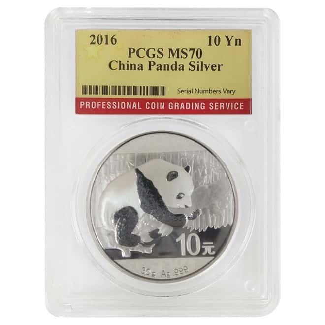 2016 30 gram Chinese Silver Panda 10 Yuan PCGS MS 70