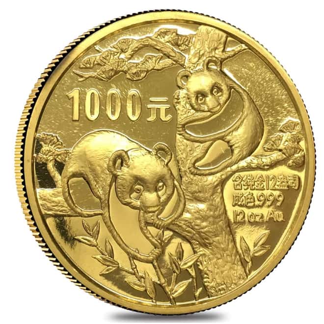 1988 12 oz Chinese Proof Gold Panda 1000 Yuan .999 Fine (w/Box)
