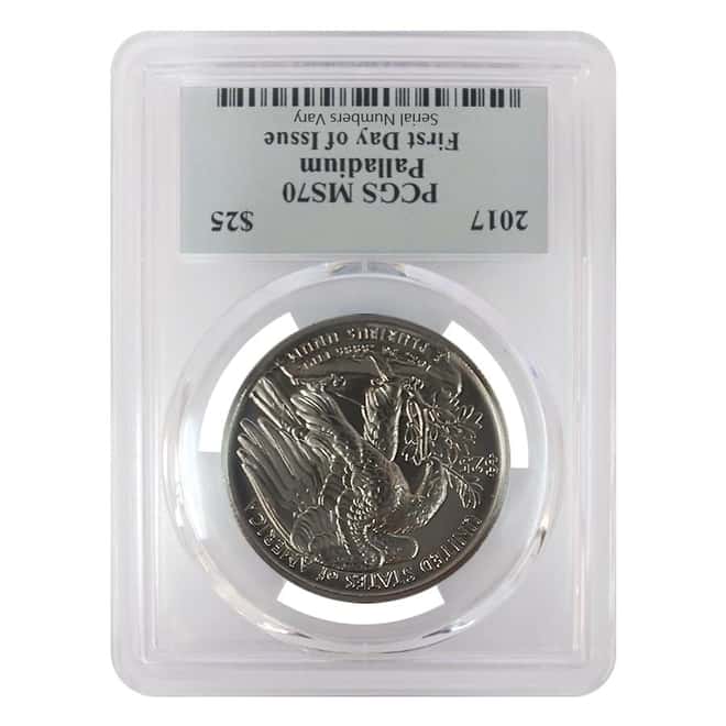 2017 1 oz Palladium American Eagle PCGS MS 70 FDOI (Thomas S. Cleveland Sign Label)