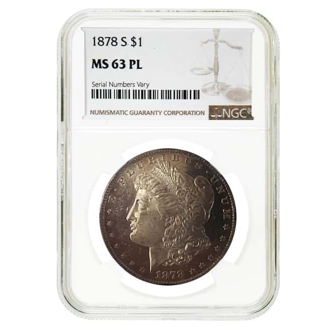 1878 S Morgan Silver Dollar NGC MS 63 PL