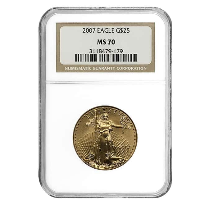 2007 1/2 oz $25 Gold American Eagle NGC MS 70
