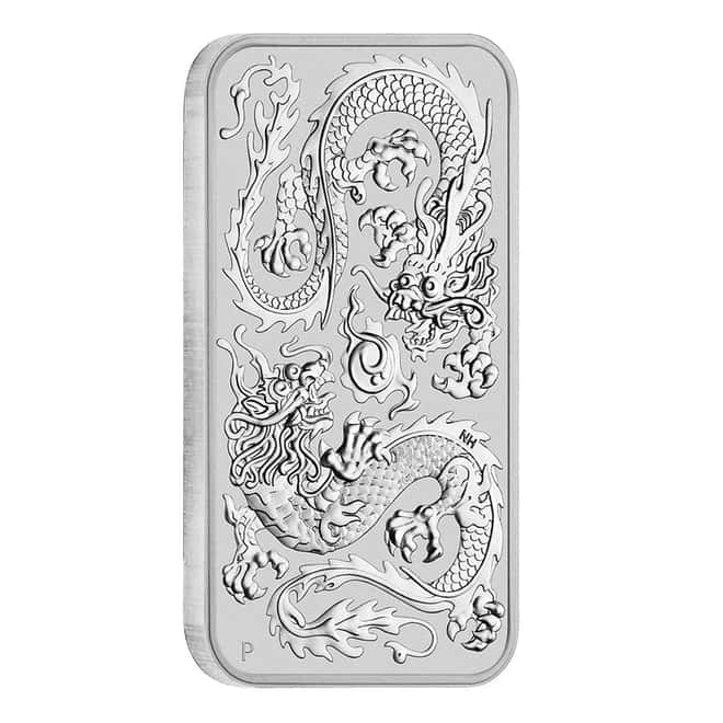 2020 1 oz Silver Australian Dragon Coin Bar $1 BU