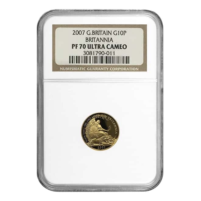 2007 Great Britain 1/10 oz Proof Gold Britannia NGC PF 70