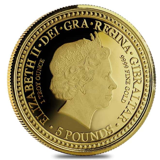 2018 Gibraltar 1 oz Gold Royal Arms of England Coin .9999 Fine BU