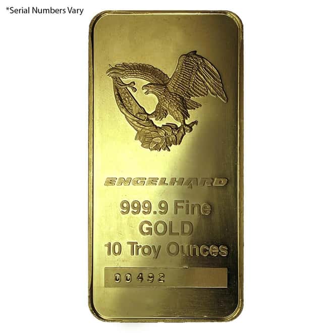 10 oz Engelhard Gold Bar .9999 Fine