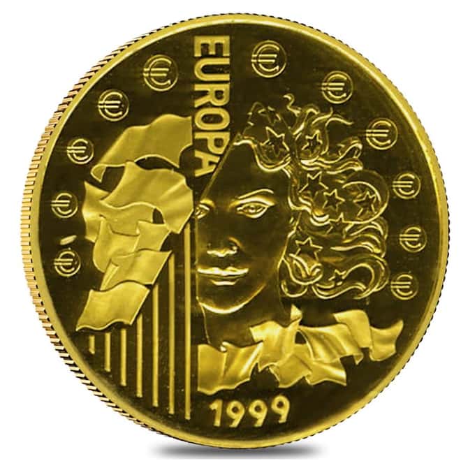 1999 France 1 oz Proof Gold 655,957 Francs Euro Conversion Coin