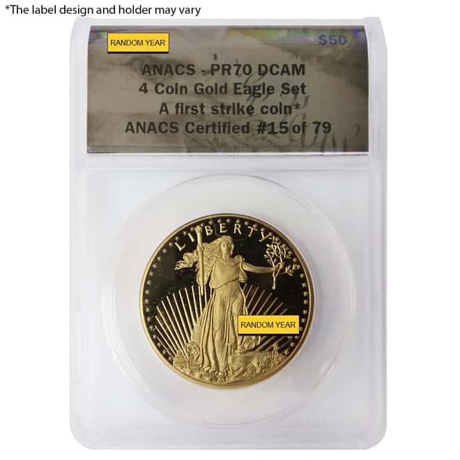 1 oz $50 Proof Gold American Eagle ANACS PF 70 (Random Year)