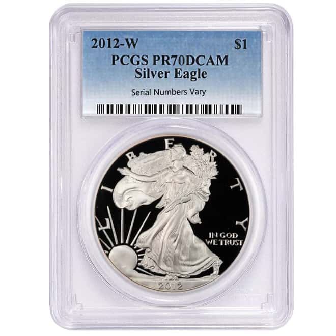 2012-W 1 oz Proof Silver American Eagle $1 Coin PCGS PF 70 DCAM