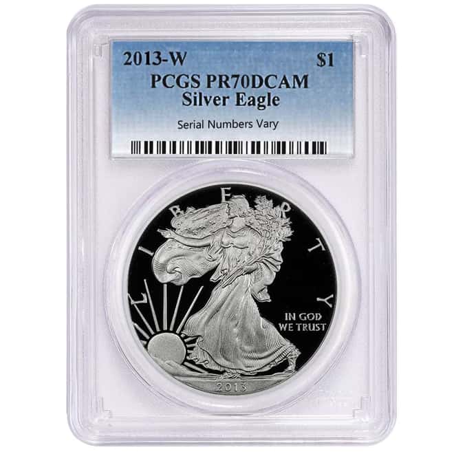 2013-W 1 oz Proof Silver American Eagle $1 Coin PCGS PF 70 DCAM