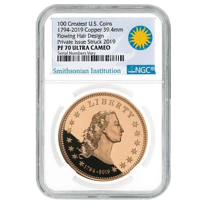 1794-2019 Smithsonian America's First Silver Dollar 3-Medal Set NGC PF 70