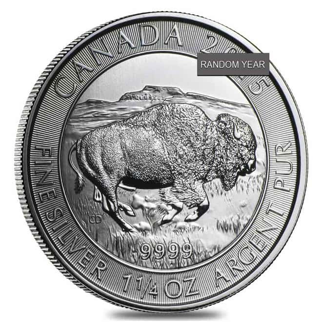 1.25 oz Silver Canadian Bison $8 Coin .9999 Fine BU (Random Year)