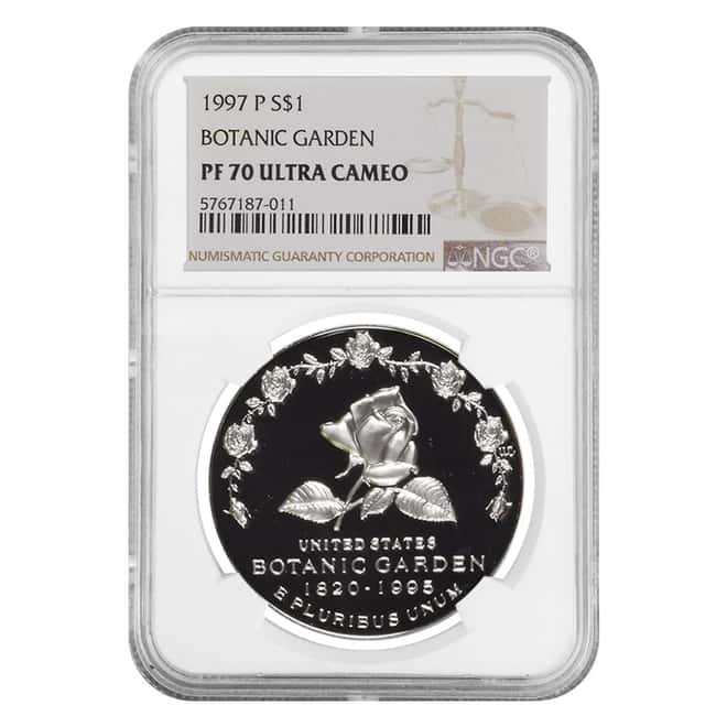 1997 P Botanic Garden $1 Silver Dollar Commemorative NGC PF 70 UCAM