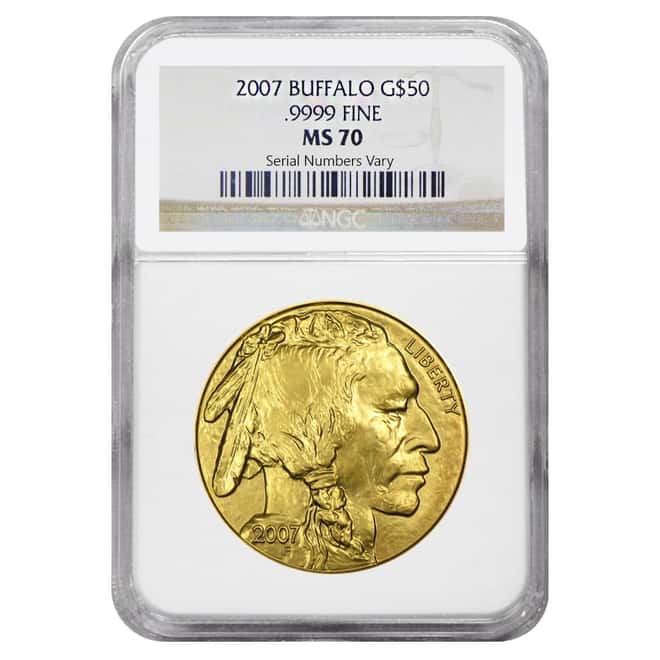 2007 1 oz $50 Gold American Buffalo NGC MS 70