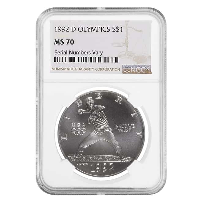 1992 D Olympics $1 Silver Dollar Commemorative NGC MS 70