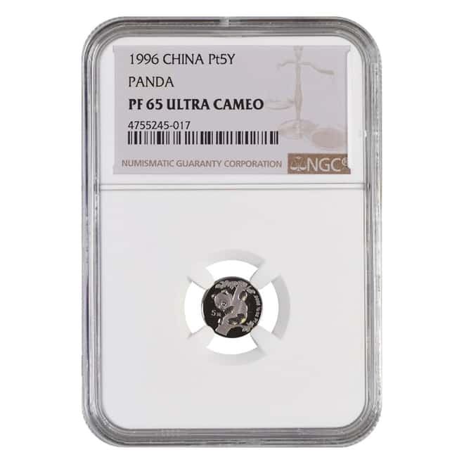1996 China 1/20 oz Platinum Panda 5 Yuan NGC PF 65 UCAM