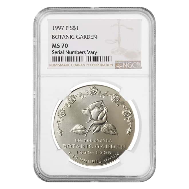 1997 P Botanic Garden $1 Silver Dollar Commemorative NGC MS 70