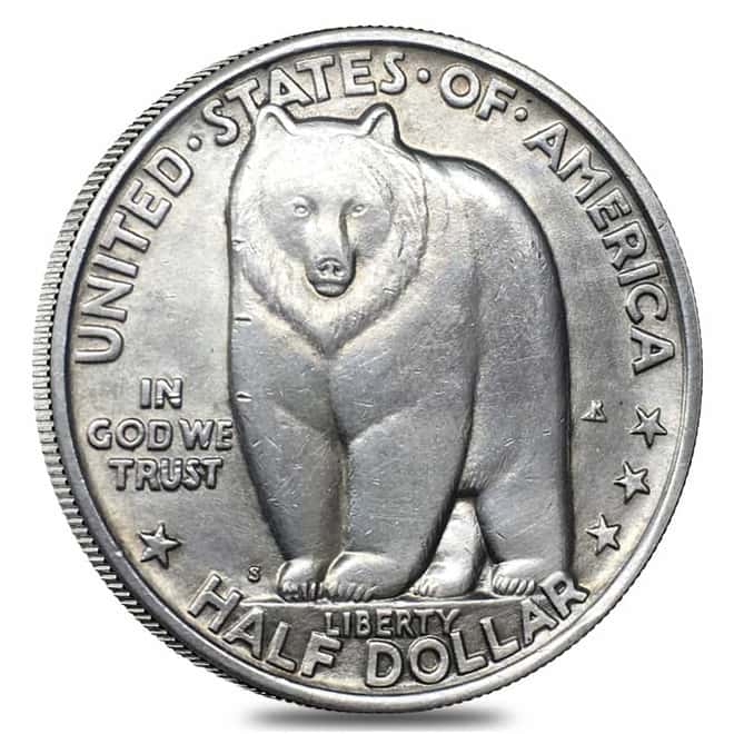 1936-S San Francisco-Oakland Bay Bridge Half Dollar 90% Silver Commem Avg Circ
