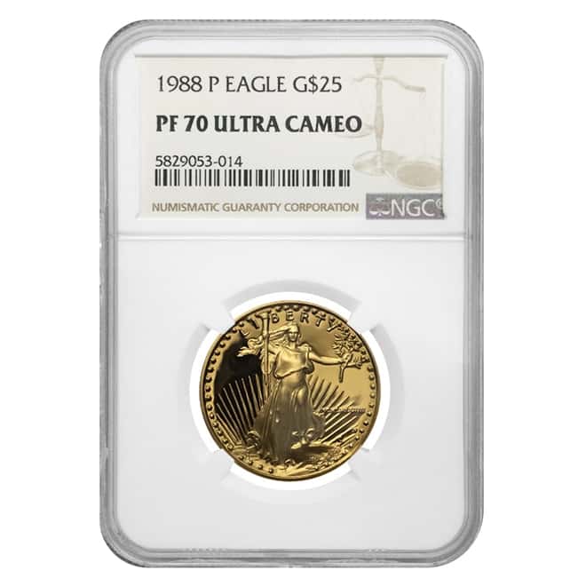 1988 P 1/2 oz $25 Proof Gold American Eagle NGC PF 70 UCAM