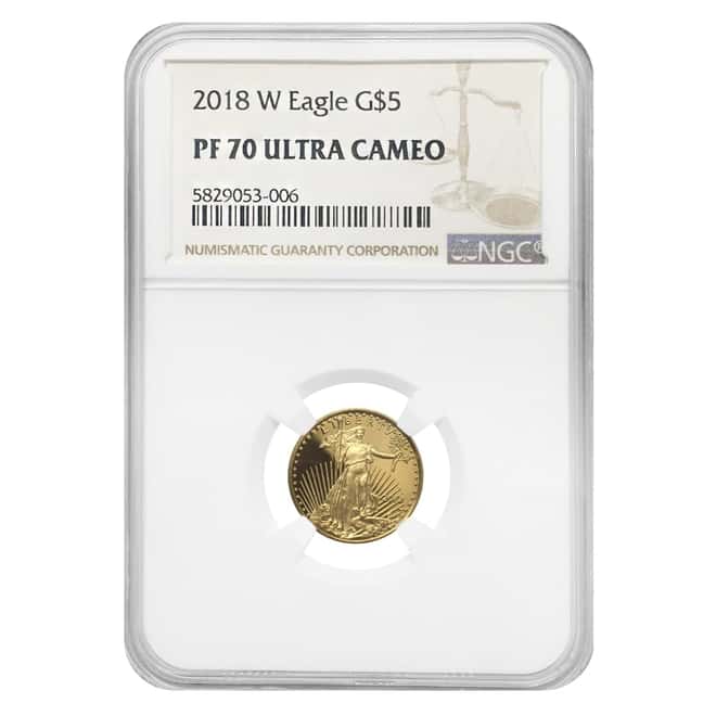 2018 W 1/10 oz $5 Proof Gold American Eagle NGC PF 70 UCAM