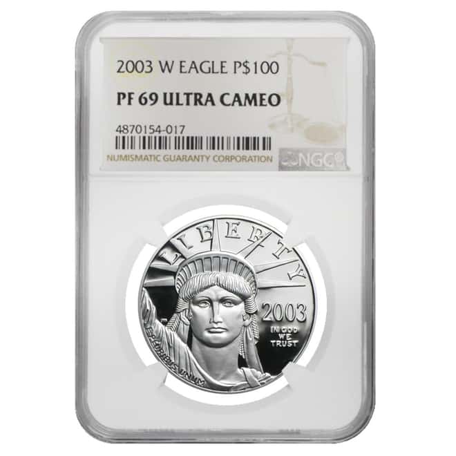 2003 W 1 oz $100 Platinum American Eagle Proof Coin NGC PF 69 UCAM