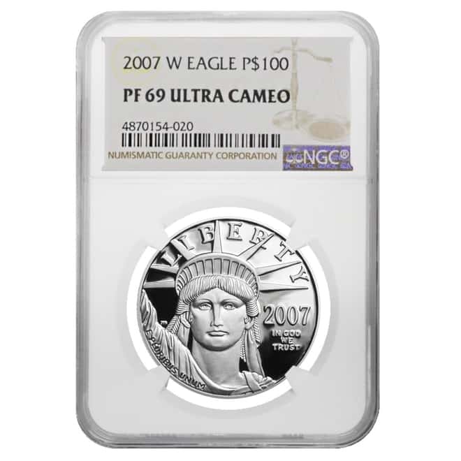 2007 W 1 oz $100 Platinum American Eagle Proof Coin NGC PF 69 UCAM