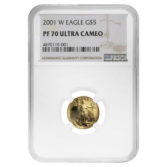 2001 W 1/10 oz $5 Proof Gold American Eagle NGC PF 70 UCAM