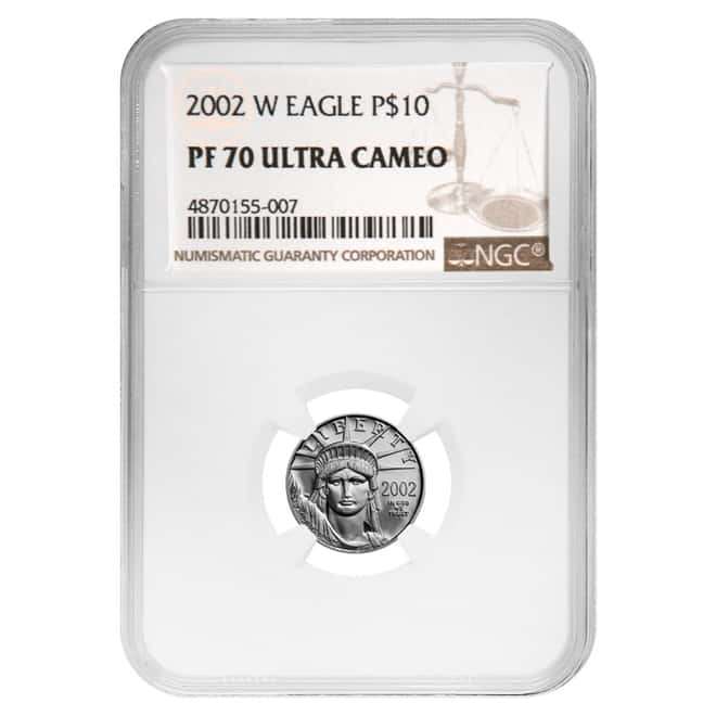 2002 W 1/10 oz $10 Platinum American Eagle Proof Coin NGC PF 70 UCAM