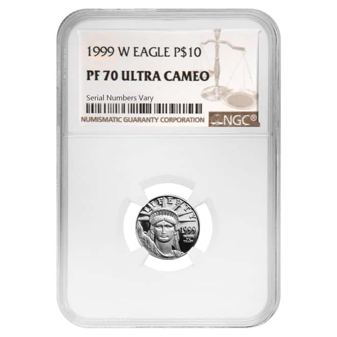 1999 W 1/10 oz $10 Platinum American Eagle Proof Coin NGC PF 70 UCAM