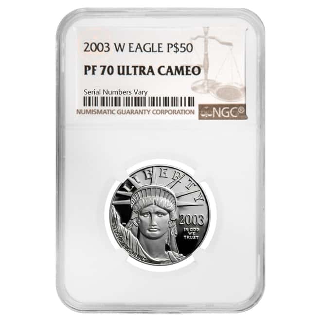 2003 W 1/2 oz $50 Platinum American Eagle Proof Coin NGC PF 70 UCAM