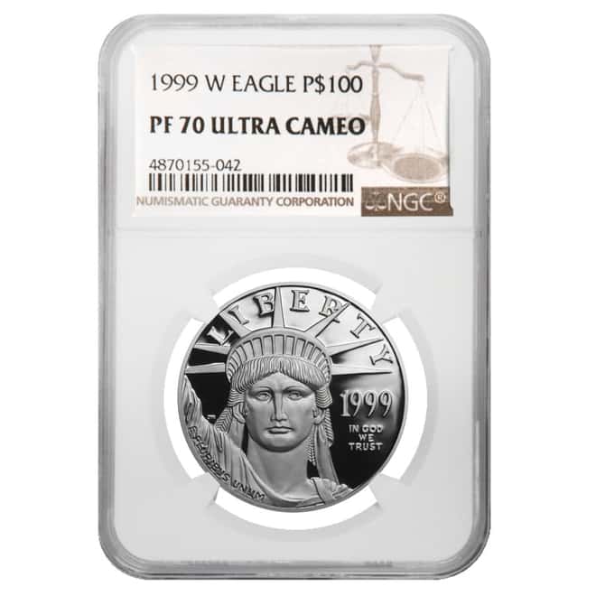 1999 W 1 oz $100 Platinum American Eagle Proof Coin NGC PF 70 UCAM