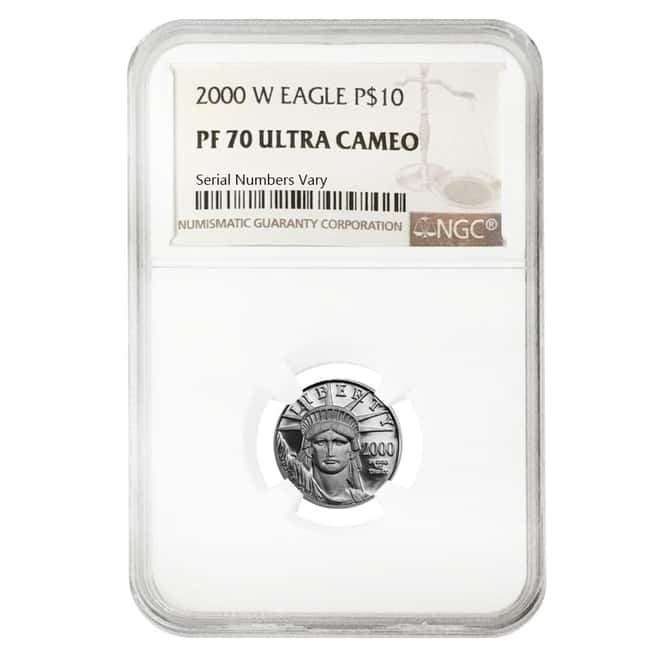 2000 W 1/10 oz $10 Platinum American Eagle Proof Coin NGC PF 70 UCAM