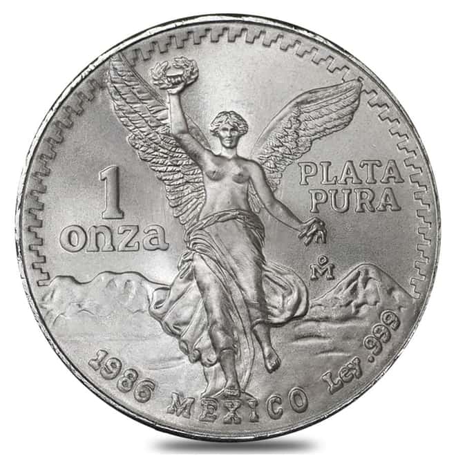 1986 1 oz Mexican Silver Libertad Coin BU
