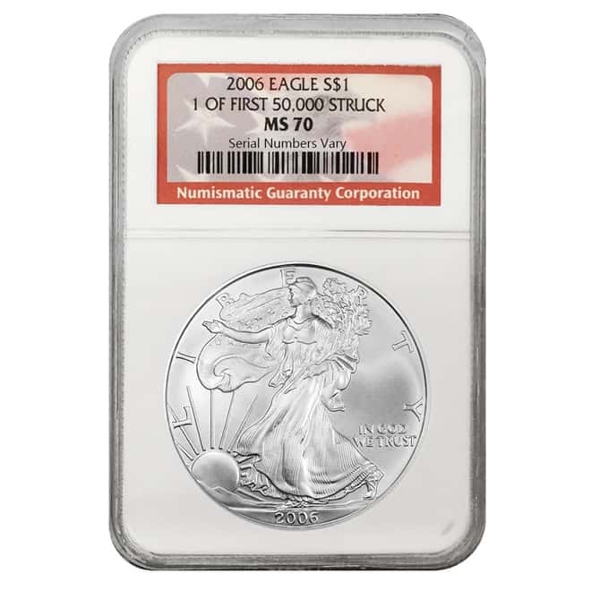 2006 1 oz Silver American Eagle $1 Coin NGC MS 70
