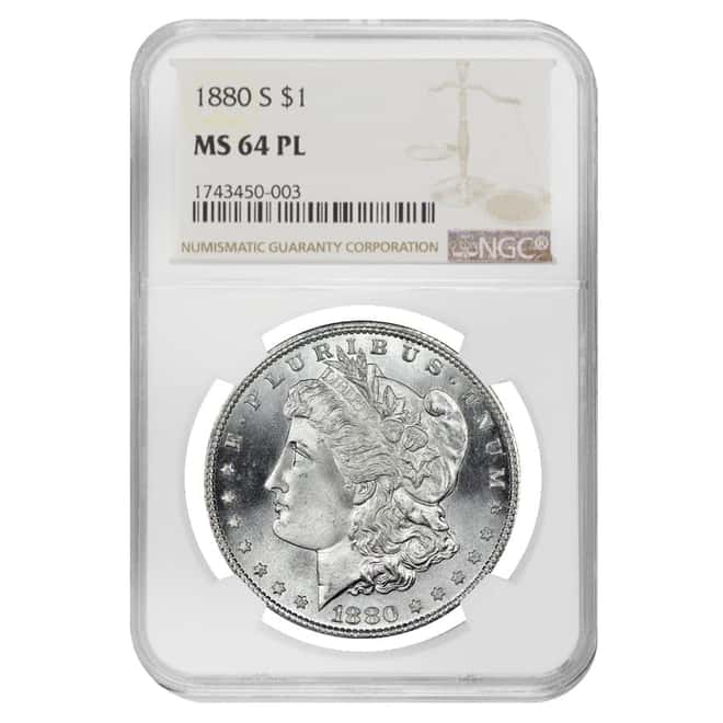 1880 S Silver Morgan Dollar NGC MS 64 PL