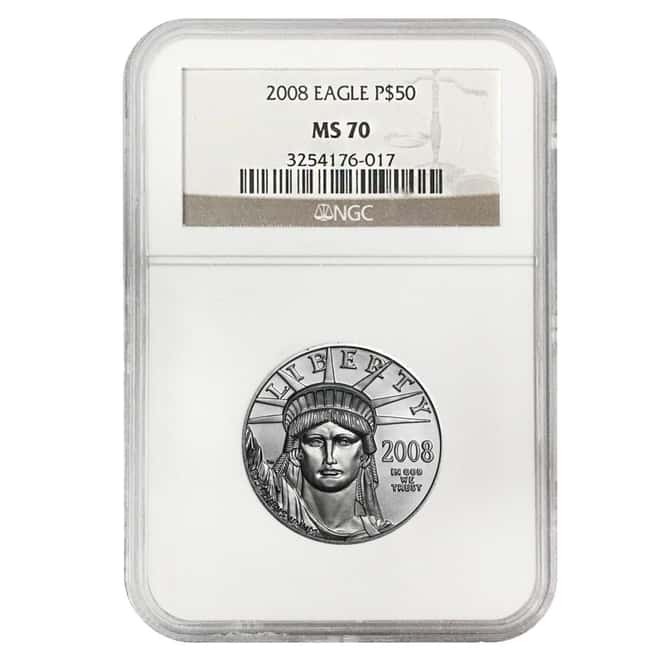 2008 1/2 oz $50 Platinum American Eagle NGC MS 70