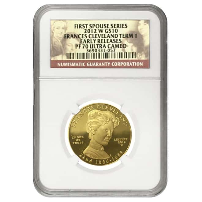 2012 W 1/2 oz $10 First Spouse - Frances Cleveland Gold Coin NGC PF 70 UCAM Early Releases