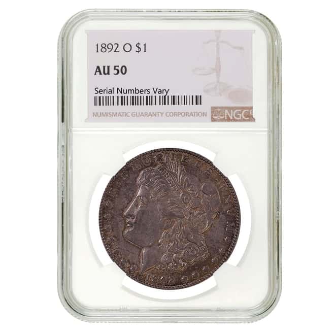 1892 O Morgan Silver Dollar $1 NGC AU 50