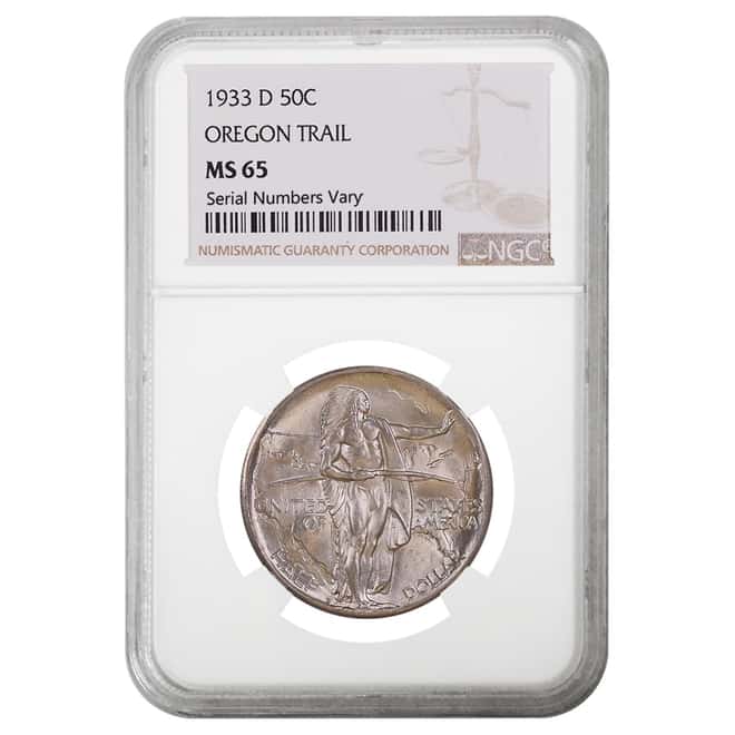 1933 D Oregon Trail Half Dollar 90% Silver Commem NGC MS 65