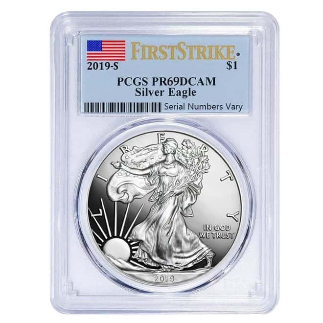 2019-S 1 oz Proof Silver American Eagle PCGS PF 69 DCAM First Strike