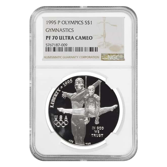1995 P Gymnastics $1 Silver Dollar Commemorative NGC PF 70 UCAM