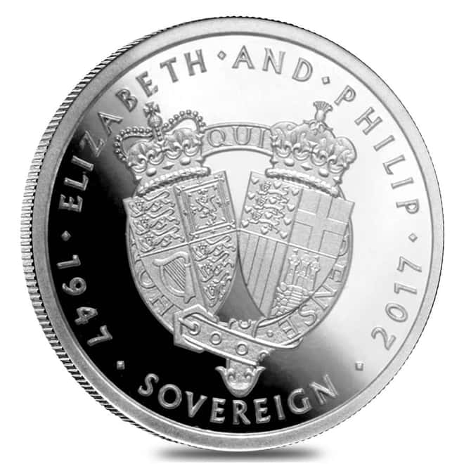 2017 Alderney Proof Platinum Quarter Sovereign (w/Box & COA)