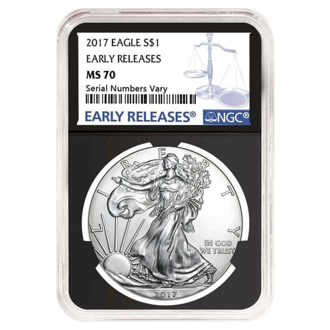 2017 1 oz Silver American Eagle $1 Coin NGC MS 70 Early Releases (Retro)