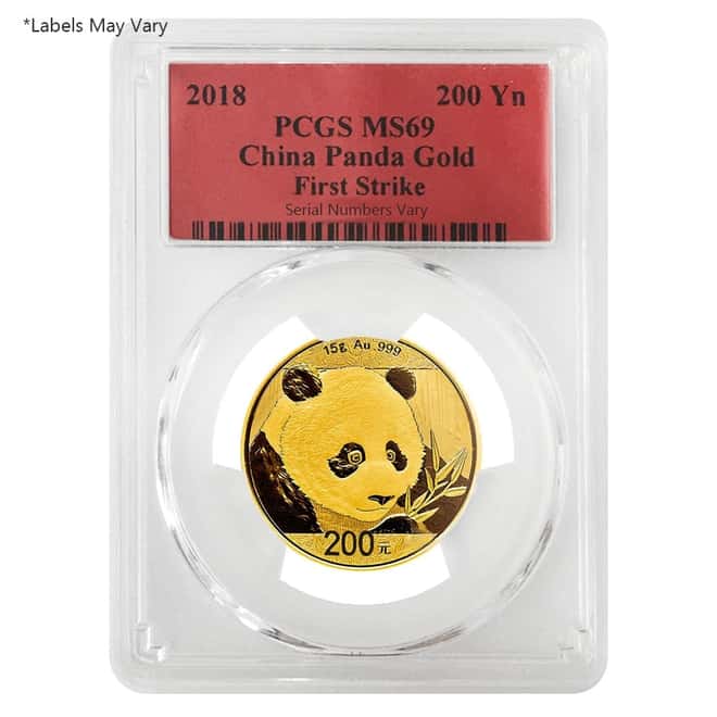 2018 15 gram Chinese Gold Panda 200 Yuan PCGS MS 69 First Strike