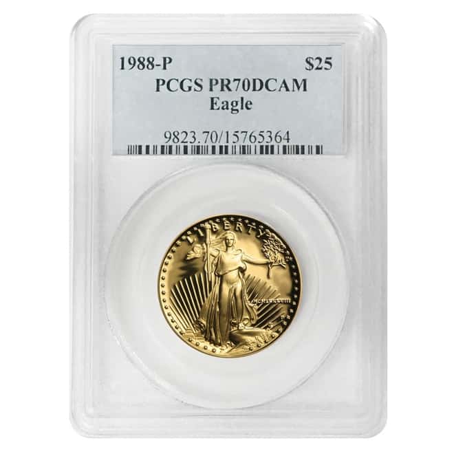 1988 P 1/2 oz $25 Proof Gold American Eagle PCGS PF 70 DCAM