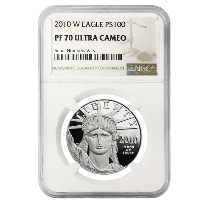 2010 W 1 oz $100 Platinum American Eagle Proof Coin NGC PF 70 UCAM
