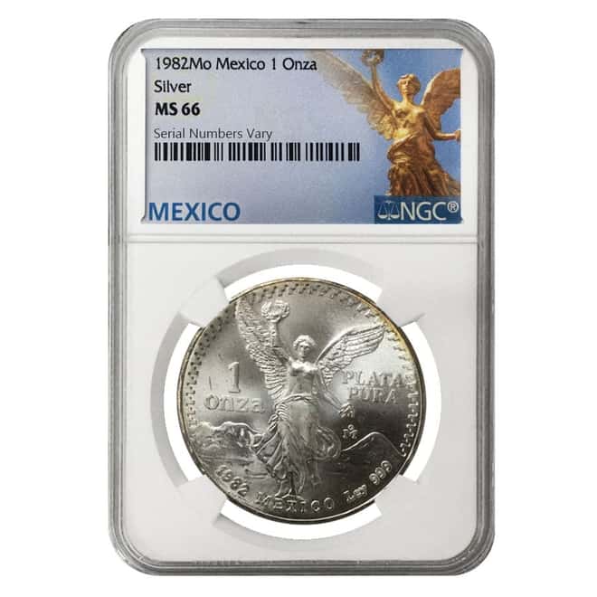 1982 1 oz Silver Mexican Libertad NGC MS 66
