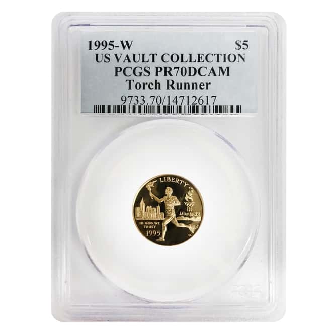 1995 W Gold $5 Commemorative Olympic Torch Runner PCGS PF 70 DCAM
