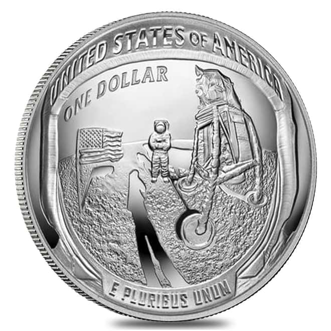 2019 P Apollo 11 50th Anniversary Proof Silver Dollar Comm. (w/Box & COA)